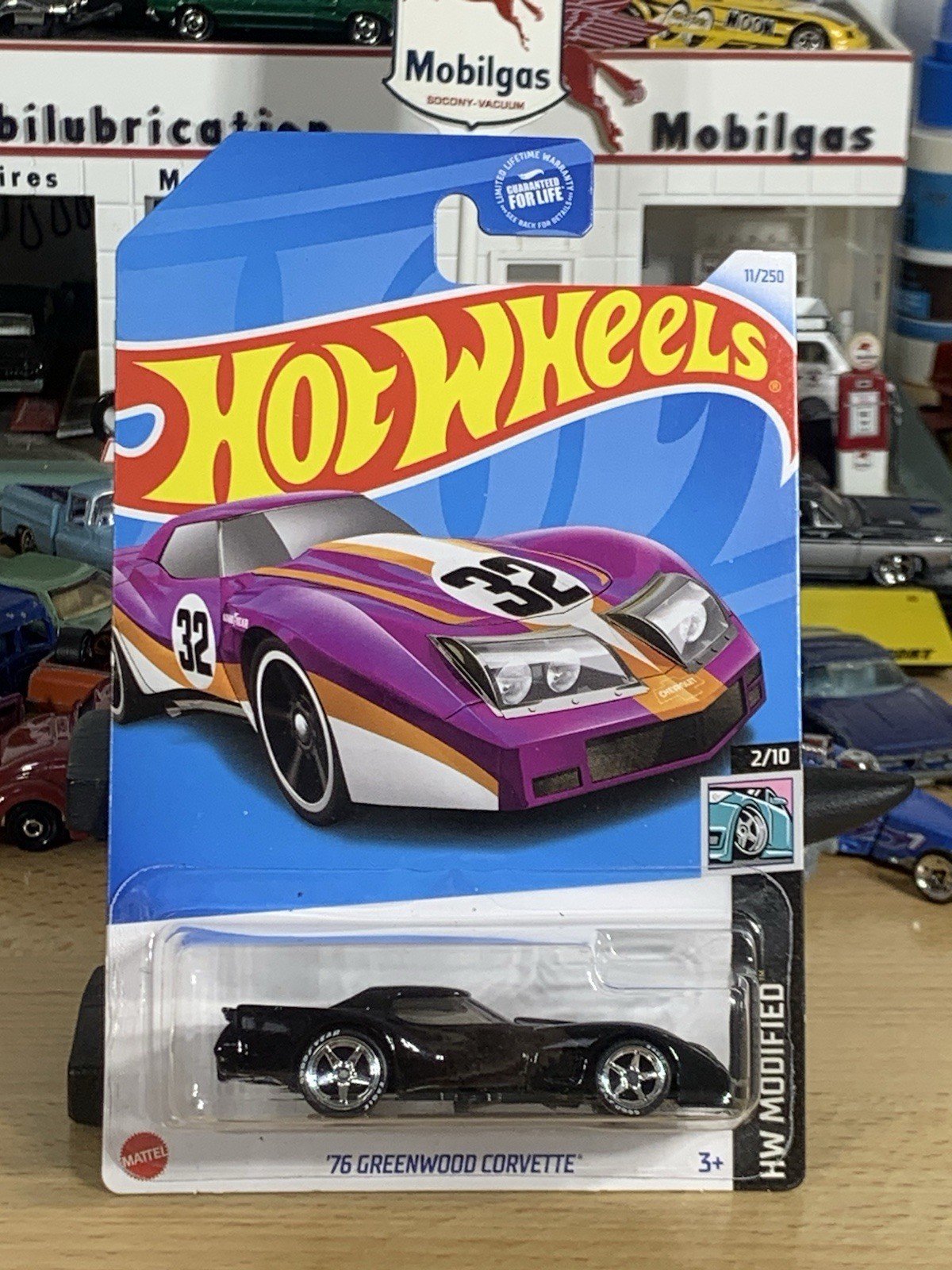 Hot Wheels Customized ‘76 Greenwood Corvette Jet Black Wheel Swap