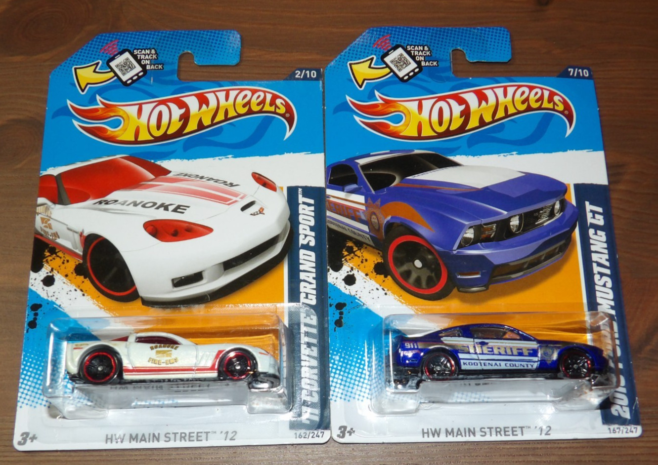 2X – 2012 Hot Wheels Main Street – ‘11 Corvette Grand Sport & 2010 Ford Mustang