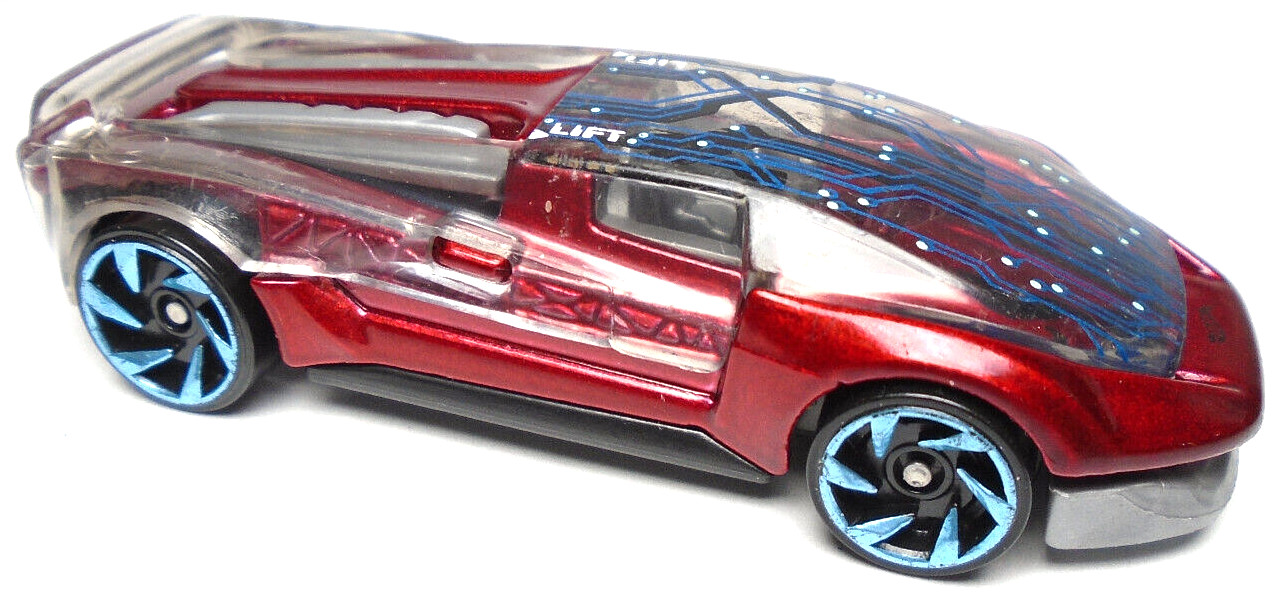 2016 HOT WHEELS EL VIENTO RED 2 7/8″ DIECAST CAR W/ CLEAR & BLUE REMOVABLE TOP