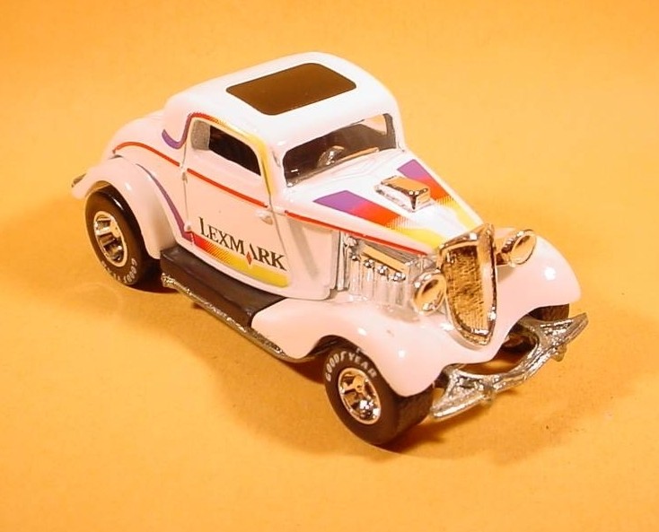 HOT WHEELS LEXMARK WHITE 3 WINDOW 34 FORD MINT LOOSE
