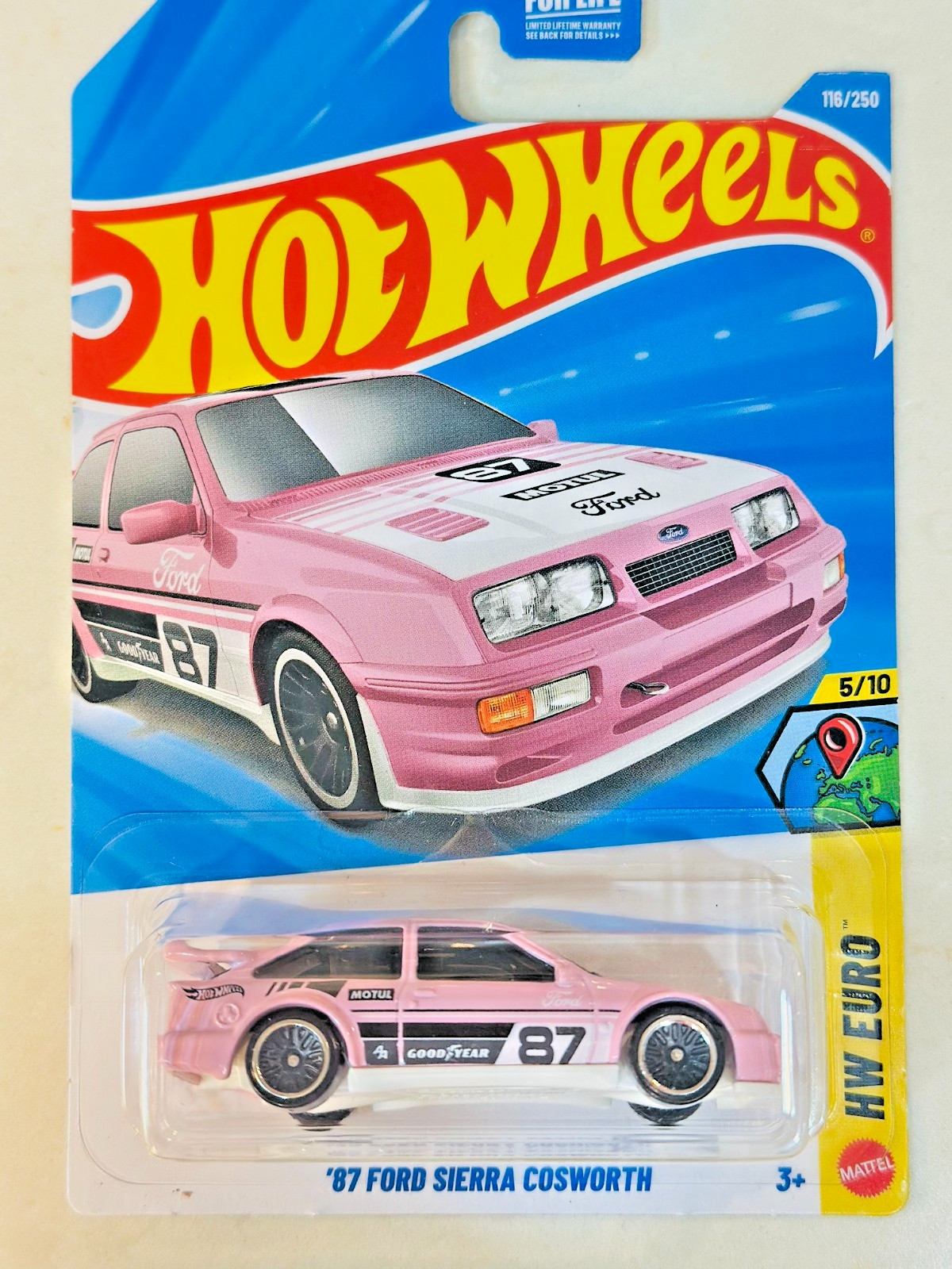 Hot Wheels Ford Sierra Cosworth Pink 87 HW Euro #116 FREE SHIPPING