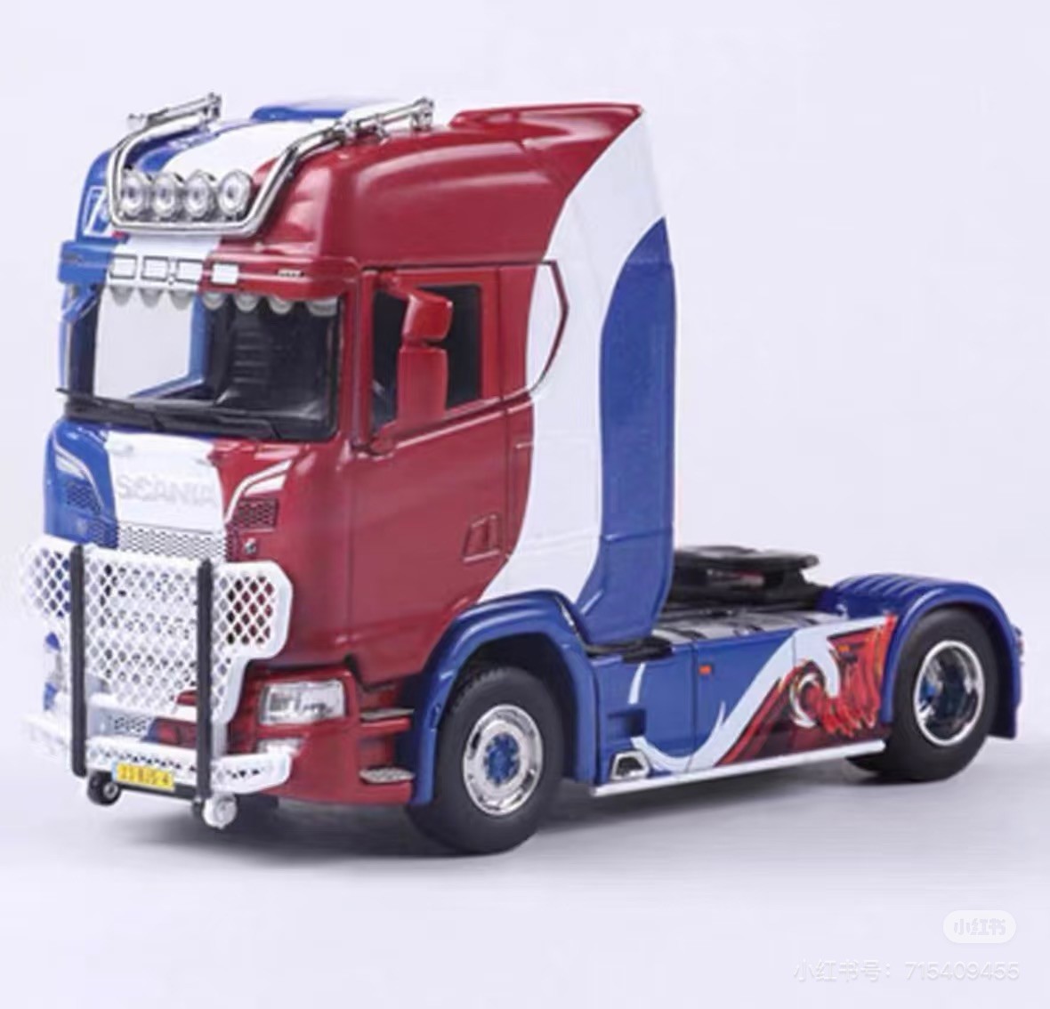 GCD 1:64 Red Blue Scania S730 Tractor Unit Truck Diecast Metal Car