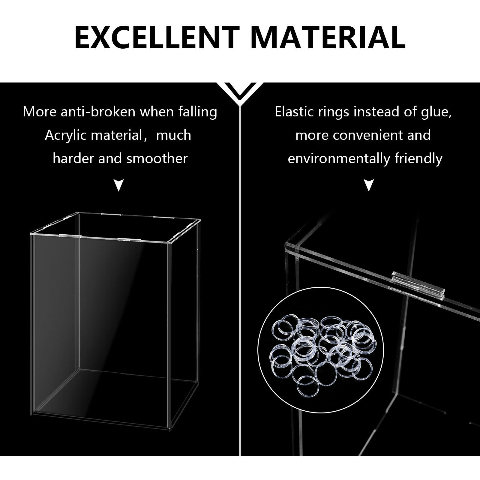 Acrylic Display Case Clear Plastic Box Dustproof Protection Showcase Stand