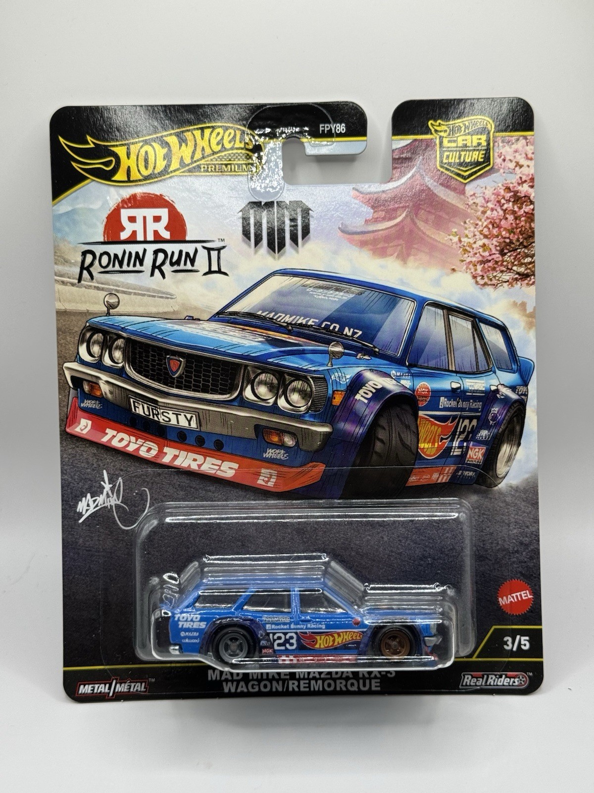 Hot Wheels Premium Car Culture Ronin Run II Mad Mike Mazda RX3 Wagon – Diecast