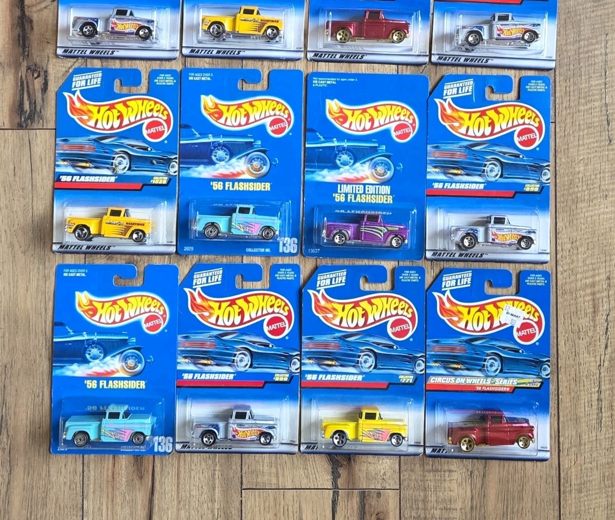 Hot Wheels Lot of 14 ’56 & ’58 FLASHSIDER teal pink Blue Card Variations