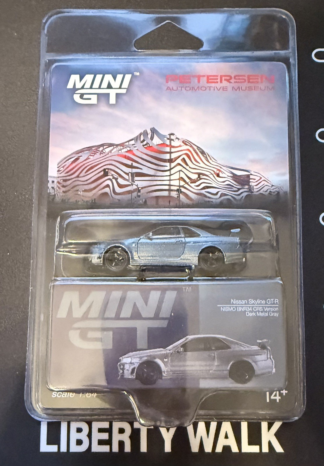 🚗🚙 MINI GT PETERSEN AUTOMOTIVE MUSEUM NISSAN SKYLINE GT-R CAR nismo BNR34 CRS
