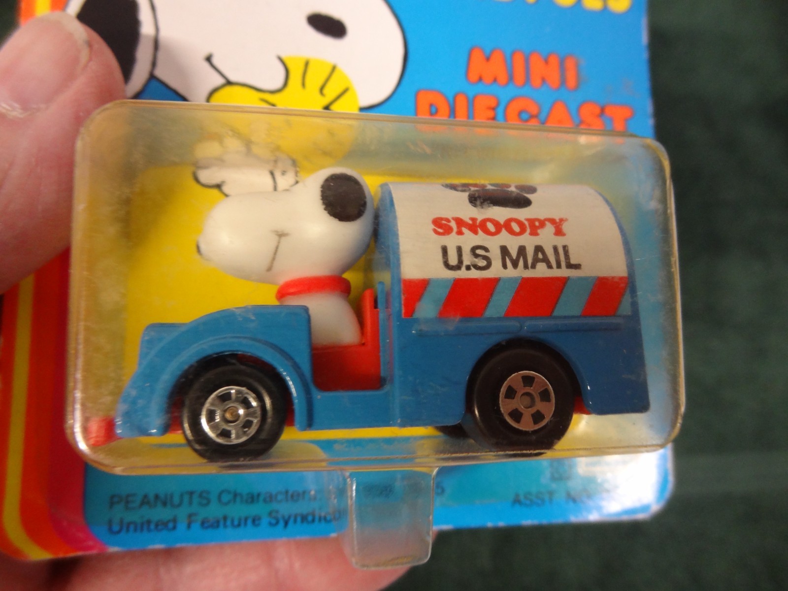 Vintage New NIB HASBRO SNOOPY Handfuls Mini Diecast MAIL TRUCK 1965 Hong Kong
