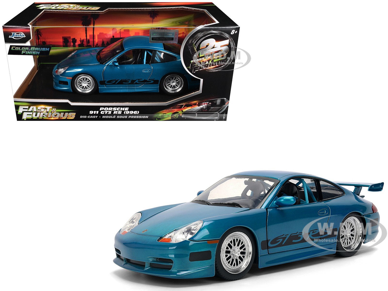 PORSCHE 911 GT3 RS 996 COLOR BRUSH “FAST & FURIOUS 25 YEARS” 1/24 BY JADA 37819