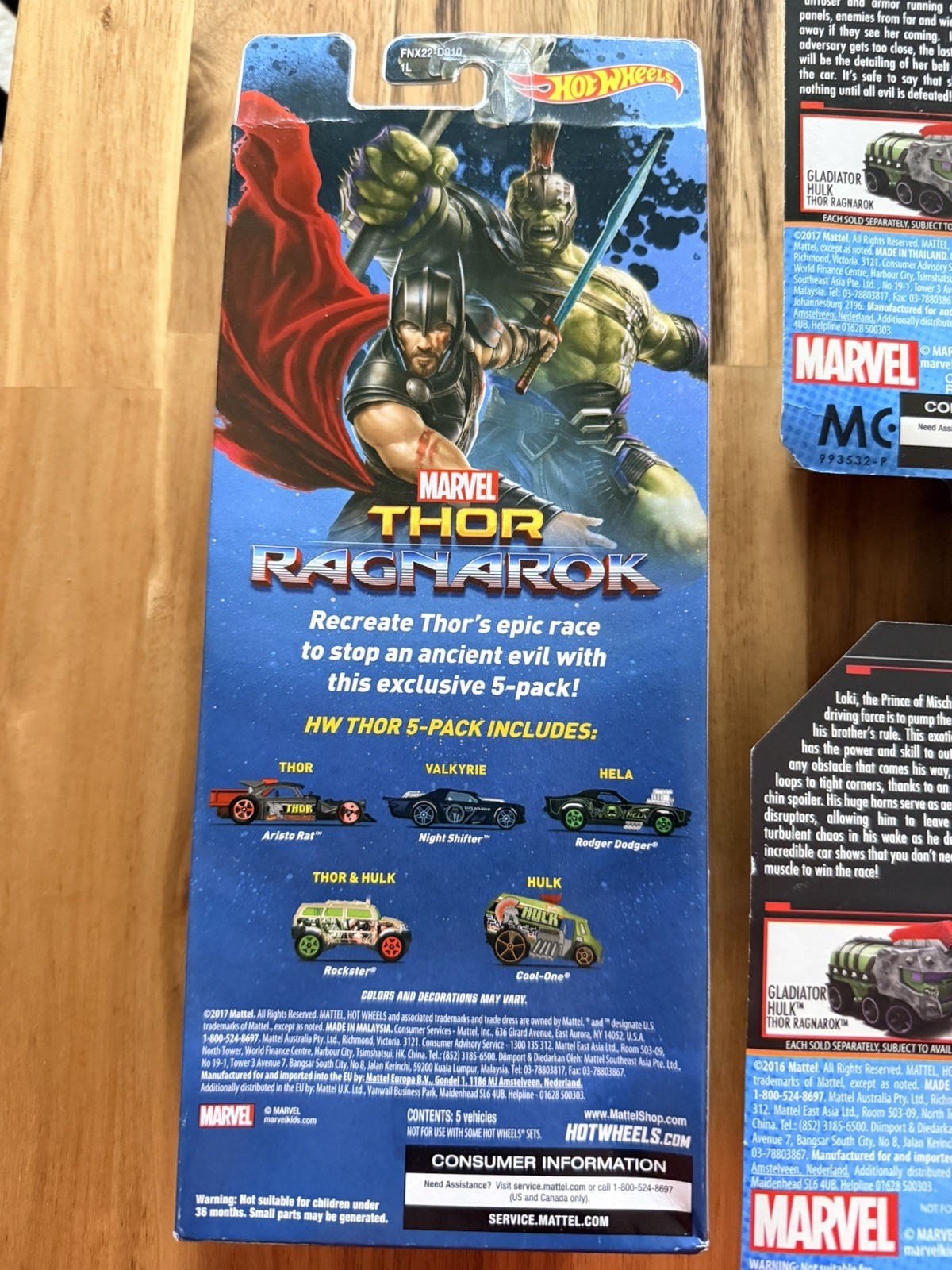 Marvel Hot Wheels Character Cars Thor Ragnarok Lot