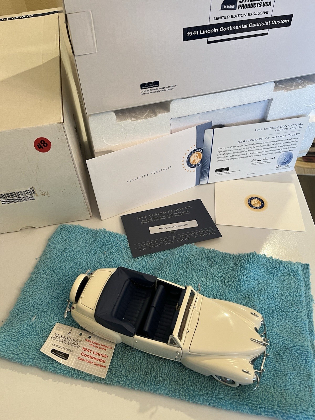 Franklin Mint 1941 Lincoln Continental Mark I Limited Edition Read Description