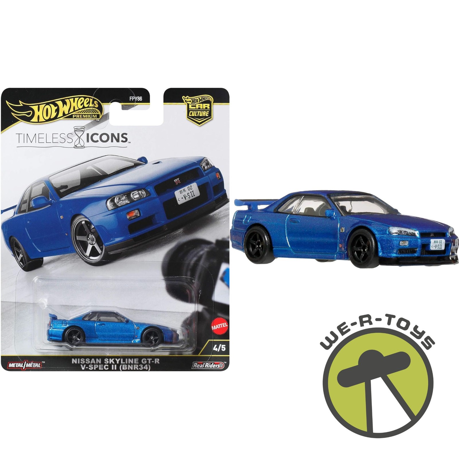 Hot Wheels Premium Car Culture Timeless Icons Nissan Skyline R34 GTR V SPEC II