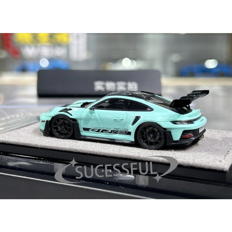 1:64 HH Light Blue Porsche 992.1 GT3 RS Resin Diecast Display Car