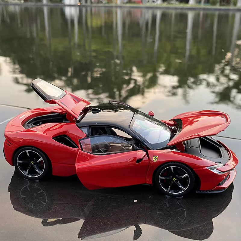Bburago 1:24 Ferrari SF90 Alloy Sports Car Model Diecast Metal Racing Vehicle Ca