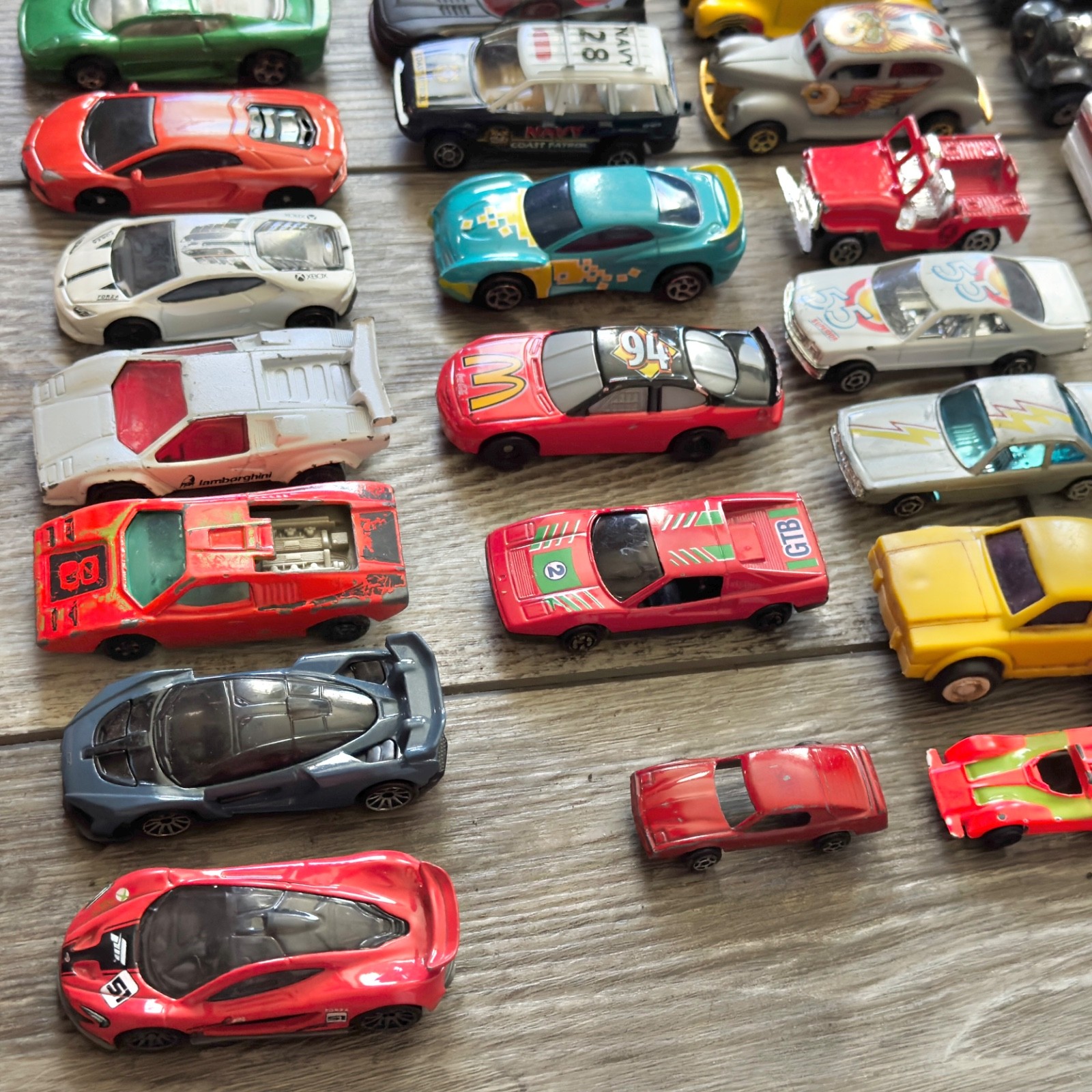 Hot Wheels Matchbox Unbranded Mixed Diecast & Plastic Cars Trucks Lot of 47