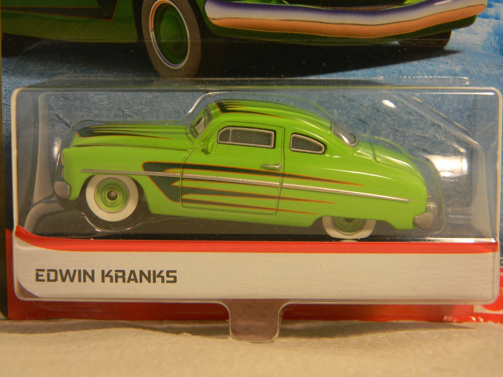 2020 Disney Pixar Cars, “Edwin Kranks” Green, New, Unopened, Blister Package