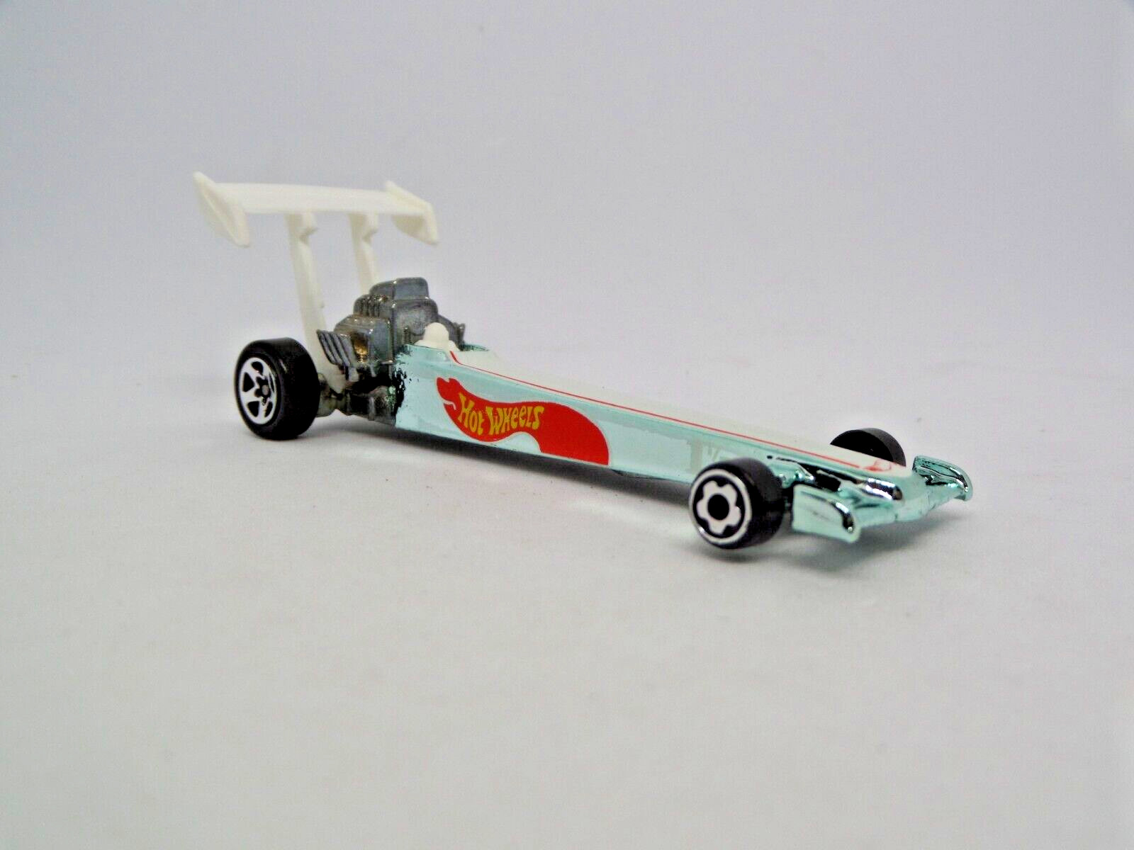 Hot Wheels Top Fuel Dragster Drag Car 1 T/F Blue Chrome Race Car 92′ Wood LOOSE