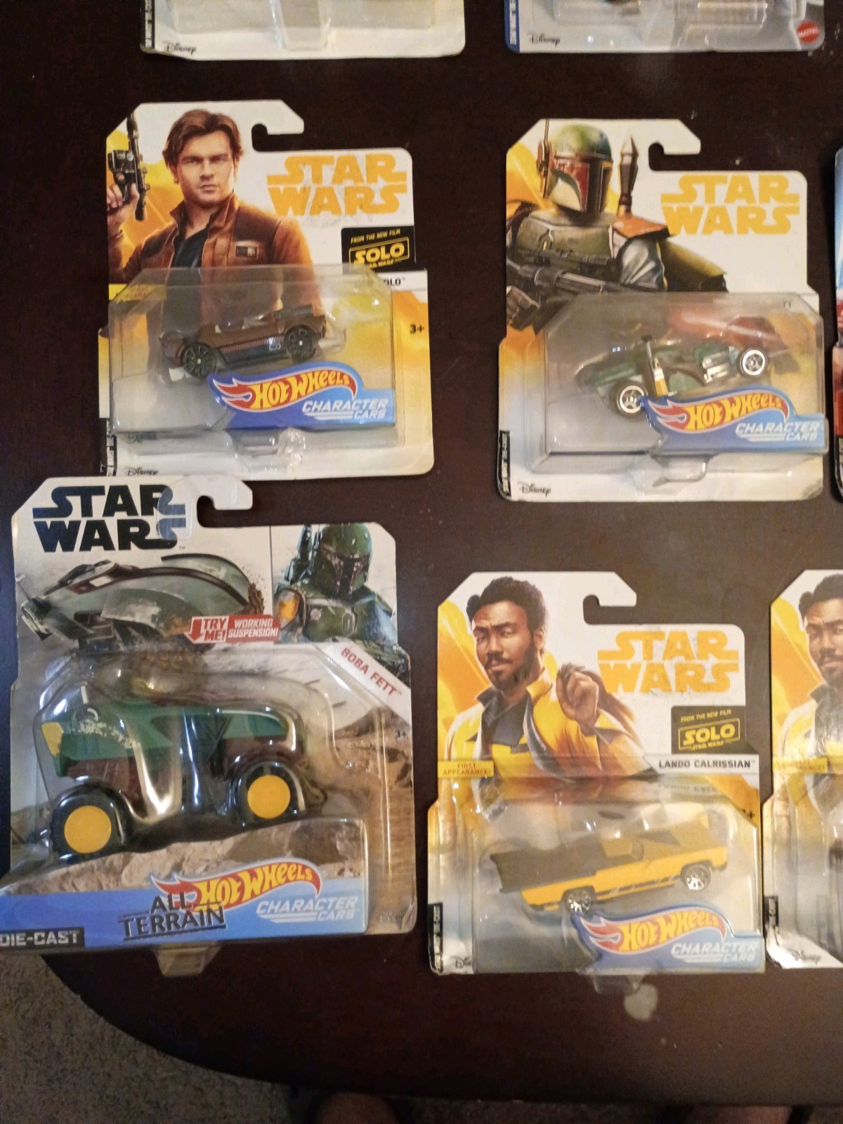Hot Wheels Star Wars Character Cars lot of 15 Boba Fett Mandalorian BB-8 Lando