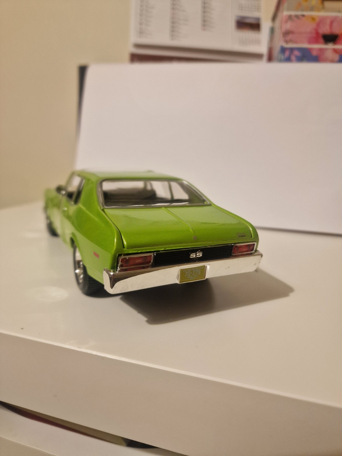 1:24 1970 Chevrolet Nova SS Green Alloy Diecast Car Model KidsAdults Collectible