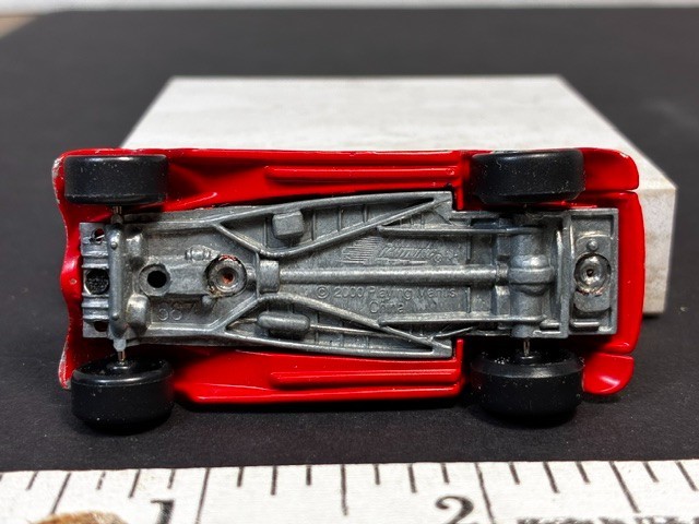 Johnny Lightning ’34 Ford Custom Coupe. 1:64 DIECAST. 2000. Red w/ Silver Flames