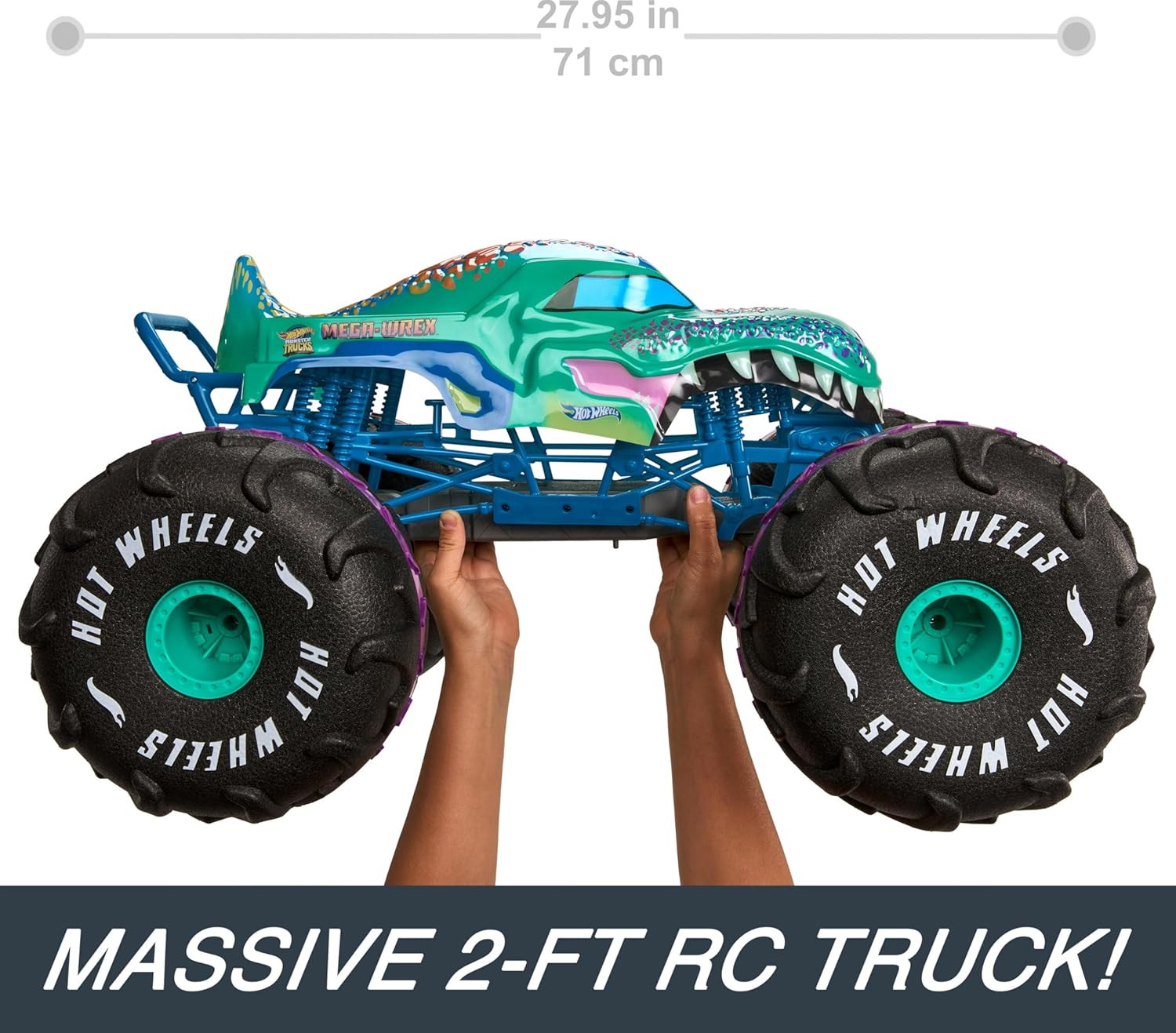 Hot Wheels RC Monster Trucks Mega-Wrex in 1:6Th Scale, Extra Large Remote-Contro