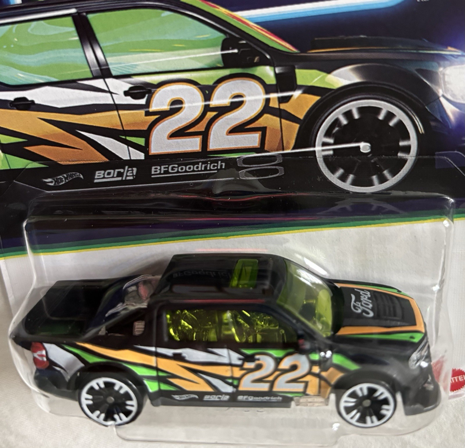 HOT WHEELS WALMART NEON SPEEDERS SERIES 2022 FORD MAVERICK CUSTOM Black