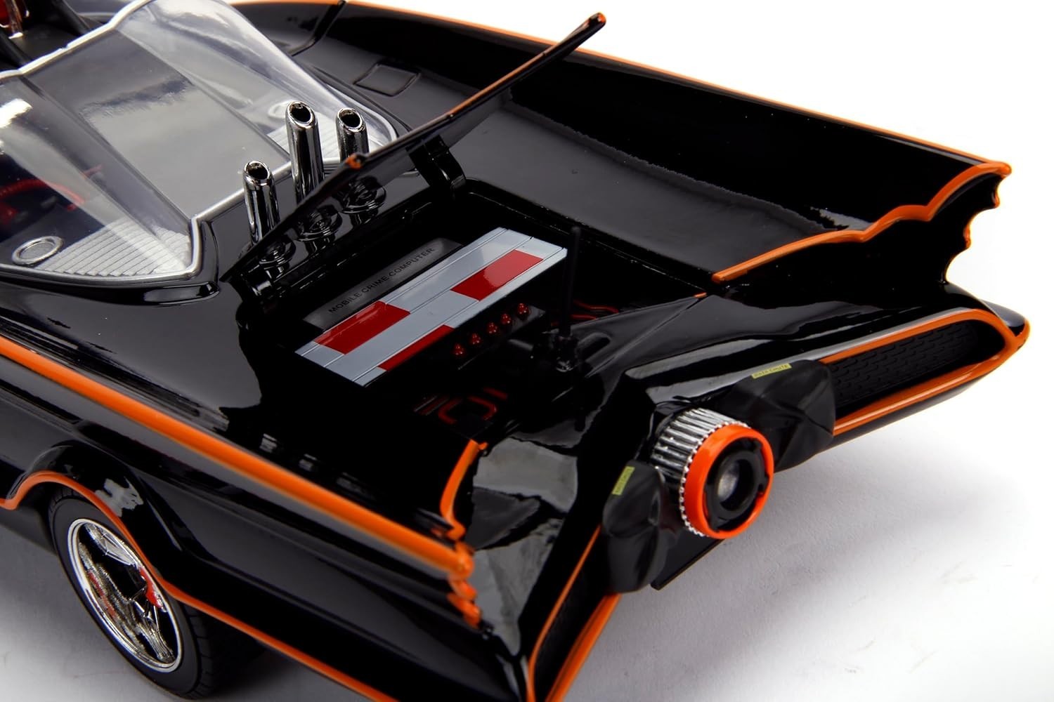 1:18 1966 Batmobile Light-Up Die-cast Car with Batman & Robin Figures