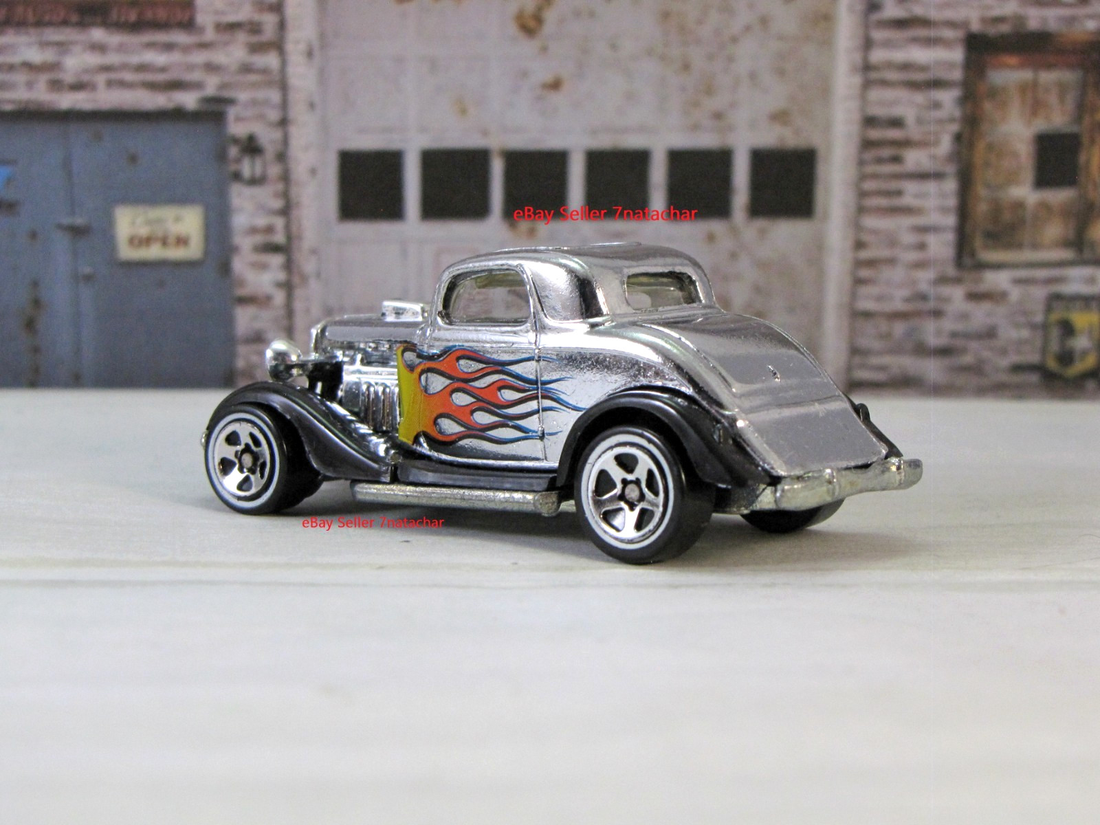 1934 Ford Coupe Flathead V8 Hot Rod Metal Model Collectible Car Silver J
