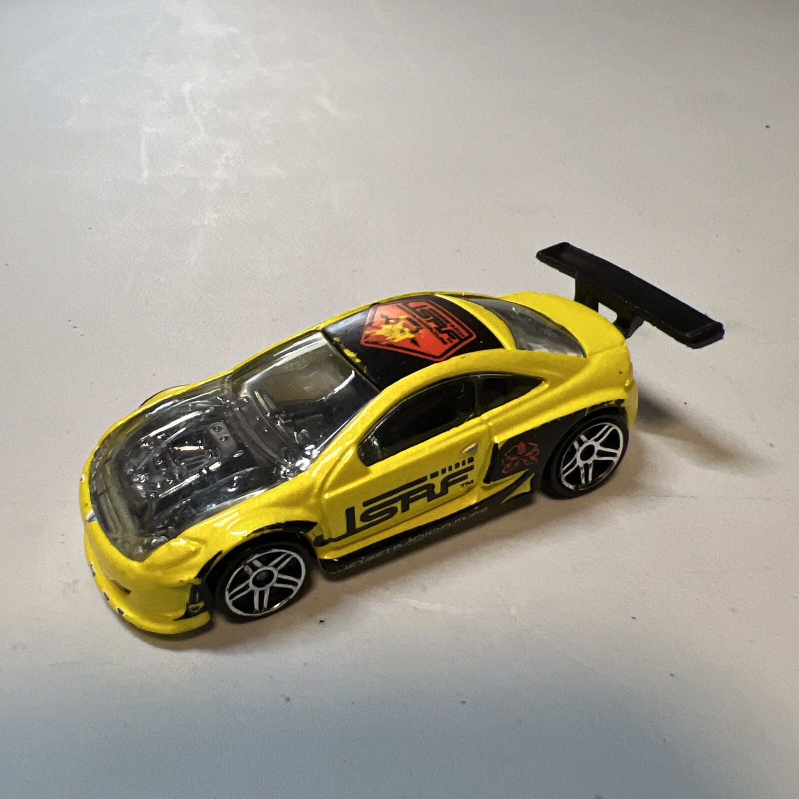 2001 Hot Wheels CUSTOM COUGAR Yellow w/Chrome Pr5 Spokes J17