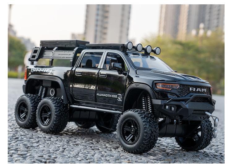 1:32 Dodge Ram 1500 Trx 6*6 Warlord Alloy Diecast Model Car with Sound & Light