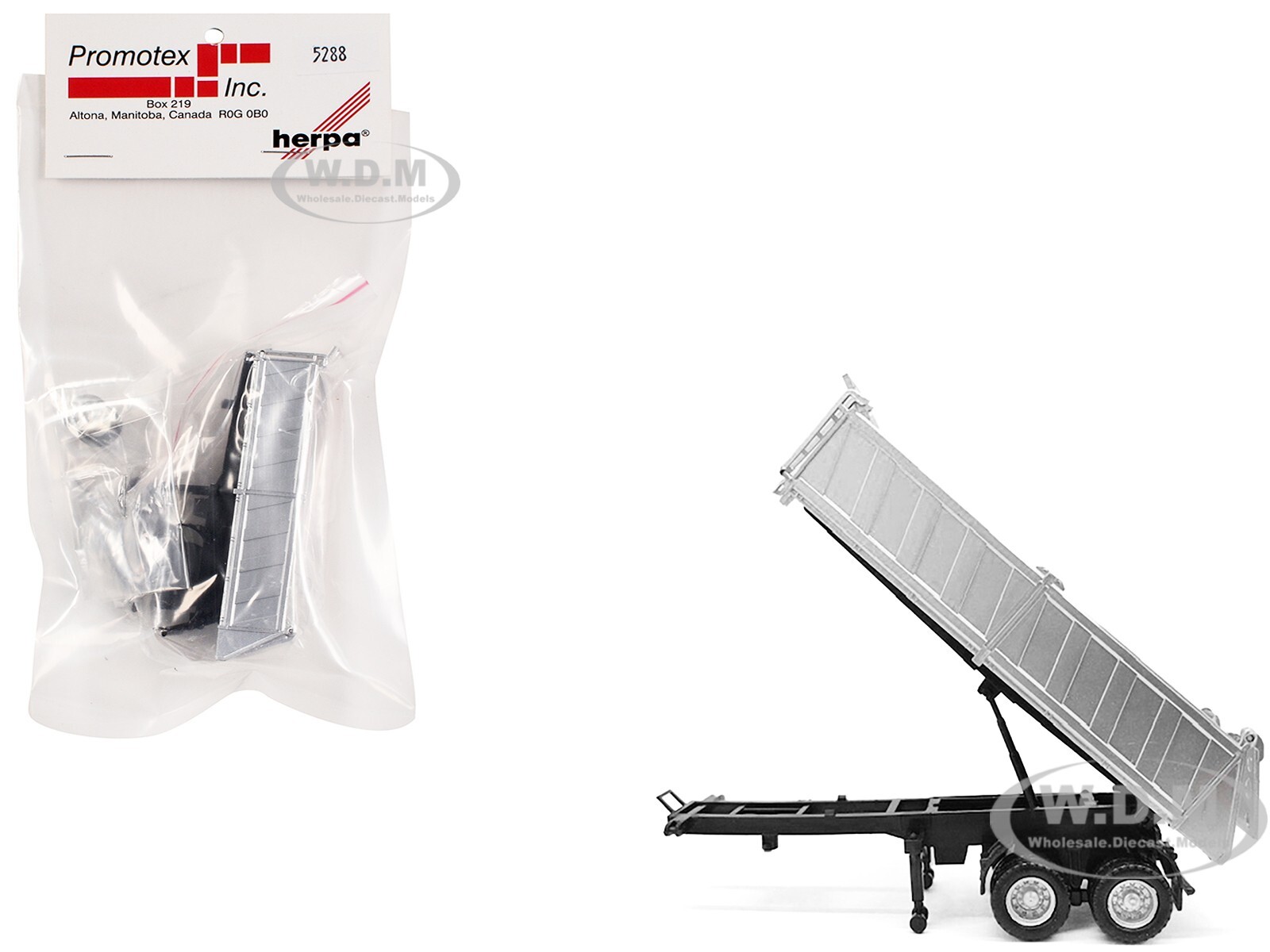 26FT GRAVEL TRAILER SILVER 1/87 (HO) MODEL BY PROMOTEX 005288 S