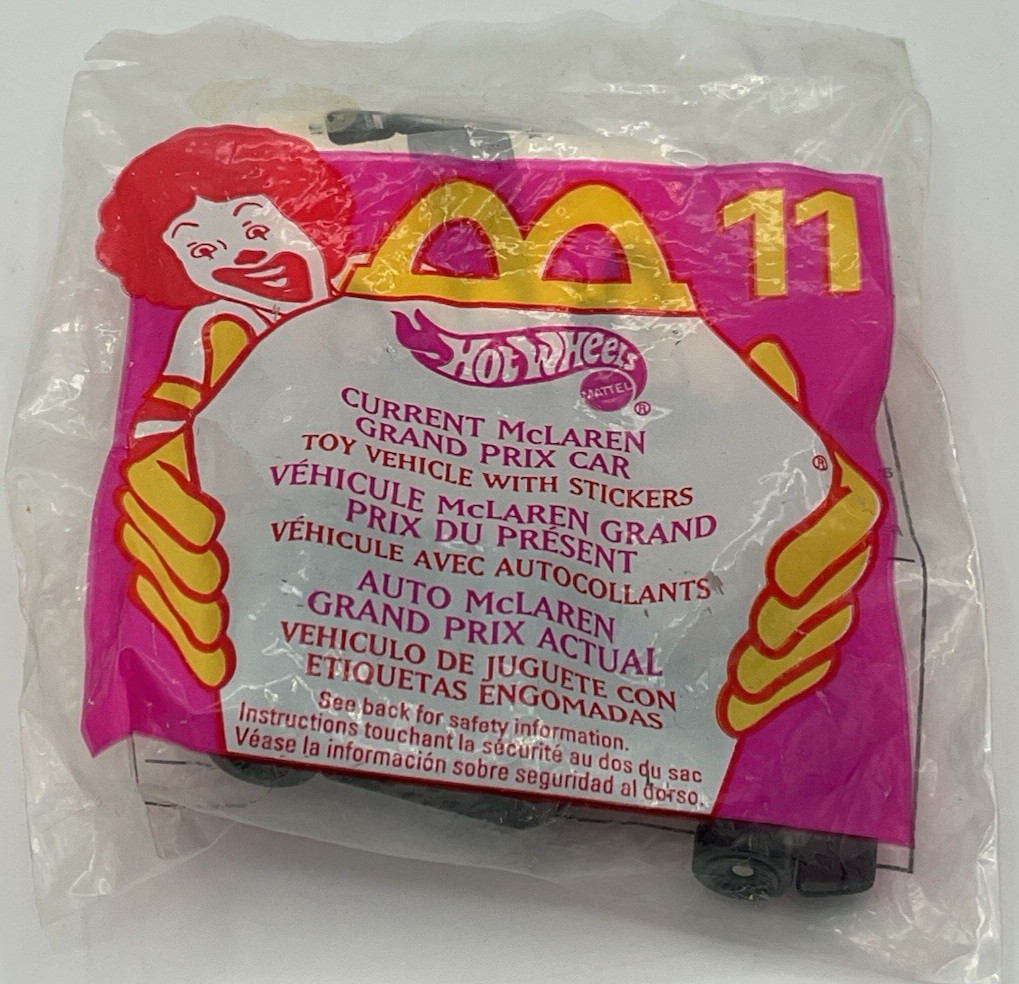 McDonald’s Happy Meal Toy Hot Wheels McLaren Grand Prix #11 1999 NEW SEALED