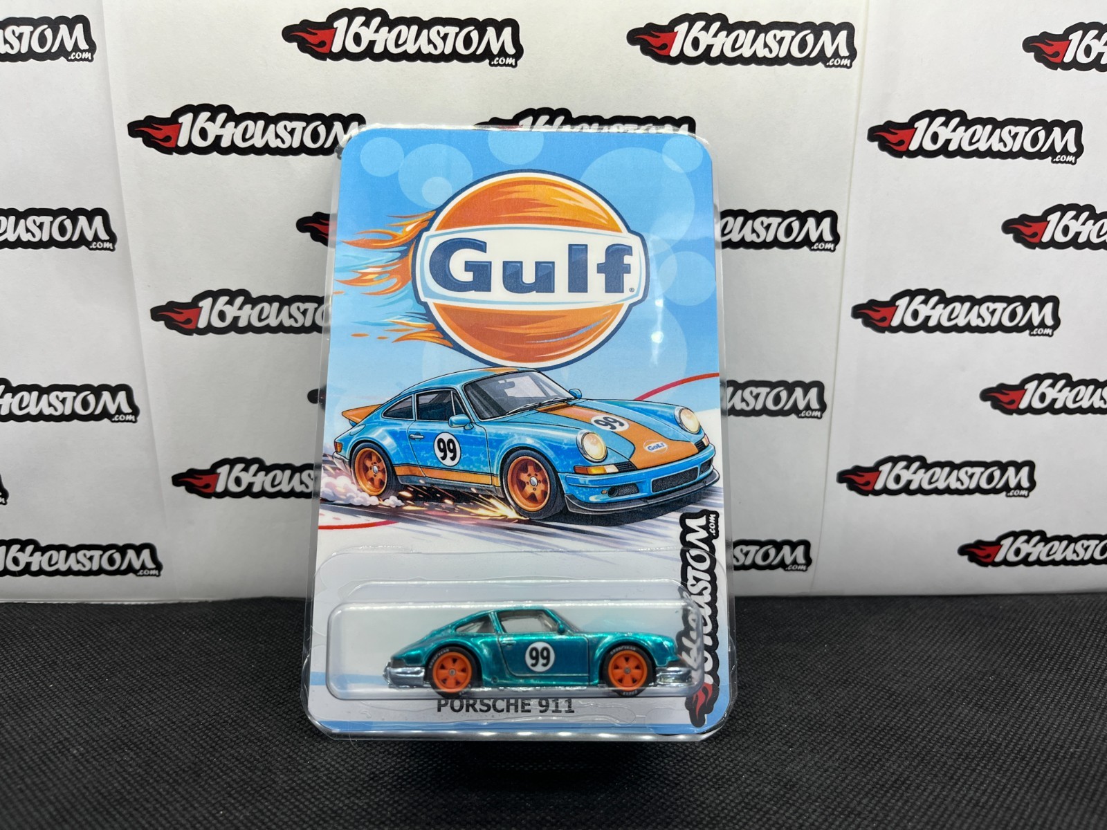 Hot Wheels Porsche 911 Gulf Racing – Custom PATINA spectraflame aqua – LOOK