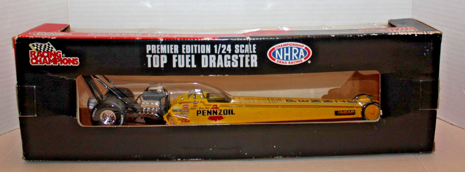 New Eddie Hill 1996 Action Racing NHRA 1:24 Scale Pennzoil Top Fuel Dragster NOS