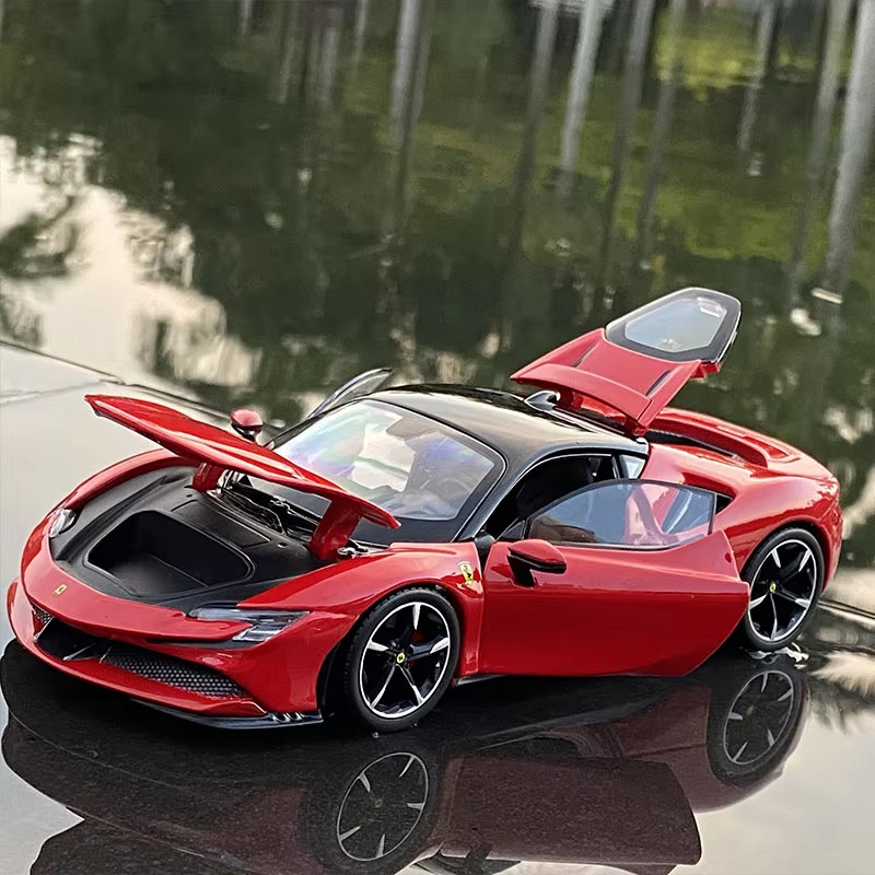 Bburago 1:24 Ferrari SF90 Alloy Sports Car Model Diecast Metal Racing Vehicle Ca