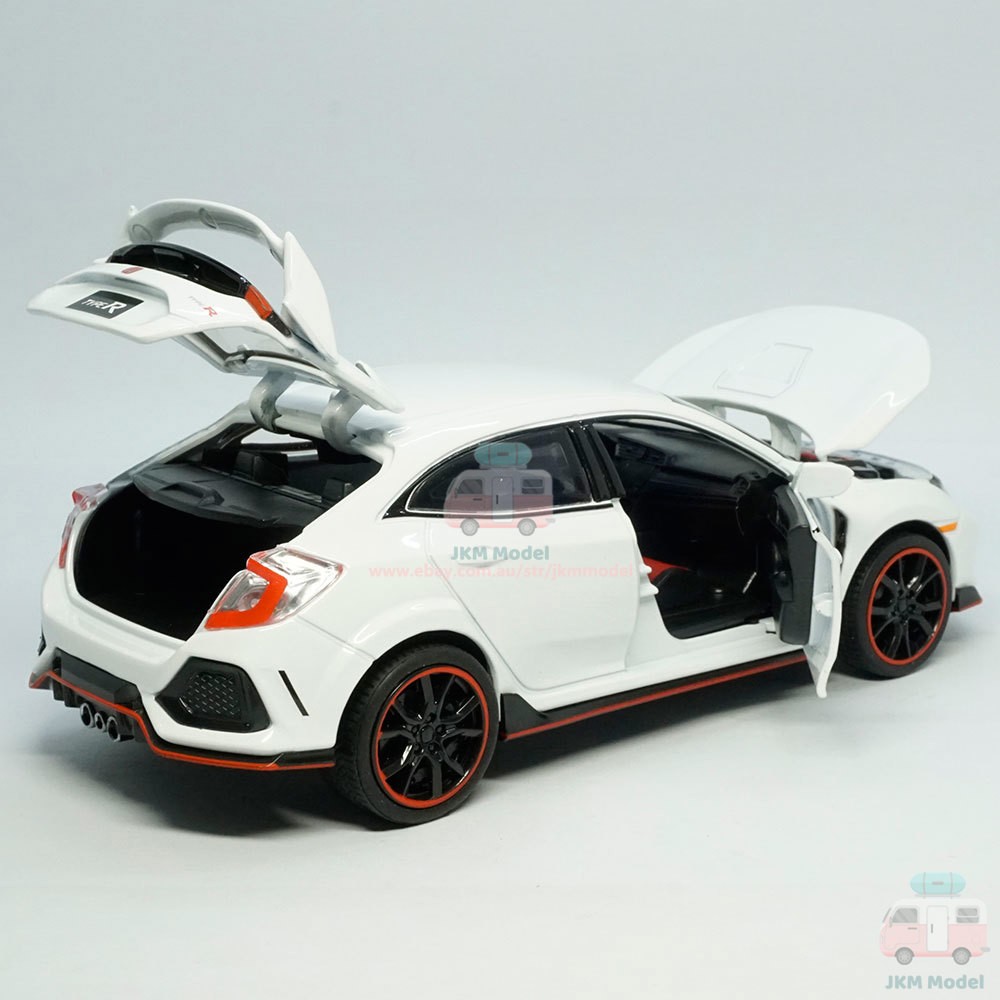 1:32 Honda Civic Type R Model Car Diecast Toy Vehicle Collection Kids Gift White