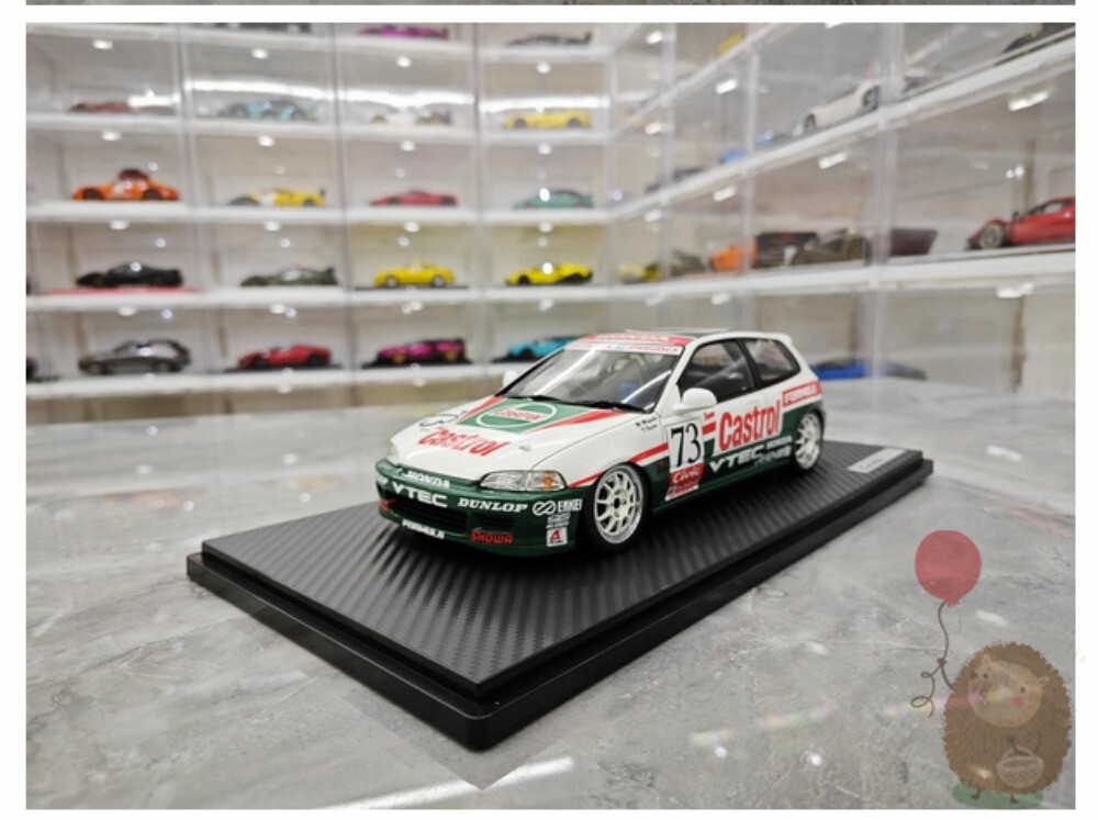 IG 1/18 Honda CIVIC EG6 #73 Resin model Diecast Model Car Simulation Boys Gifts