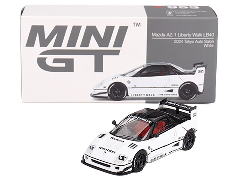 MAZDA AZ-1 LIBERTY WALK LB40 RHD WHITE “2024 TAS” 1/64 MODEL BY MINI GT MGT00953