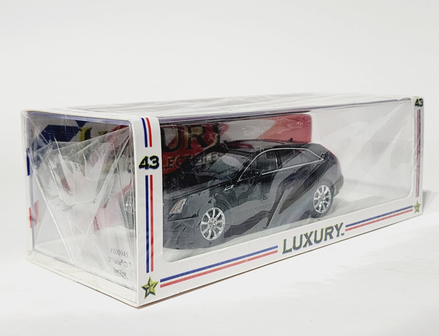 LUXURY COLLECTIBLES 1/43 BLACK CADILLAC 2011 CTS SPORT WAGON NEW Die Cast Model
