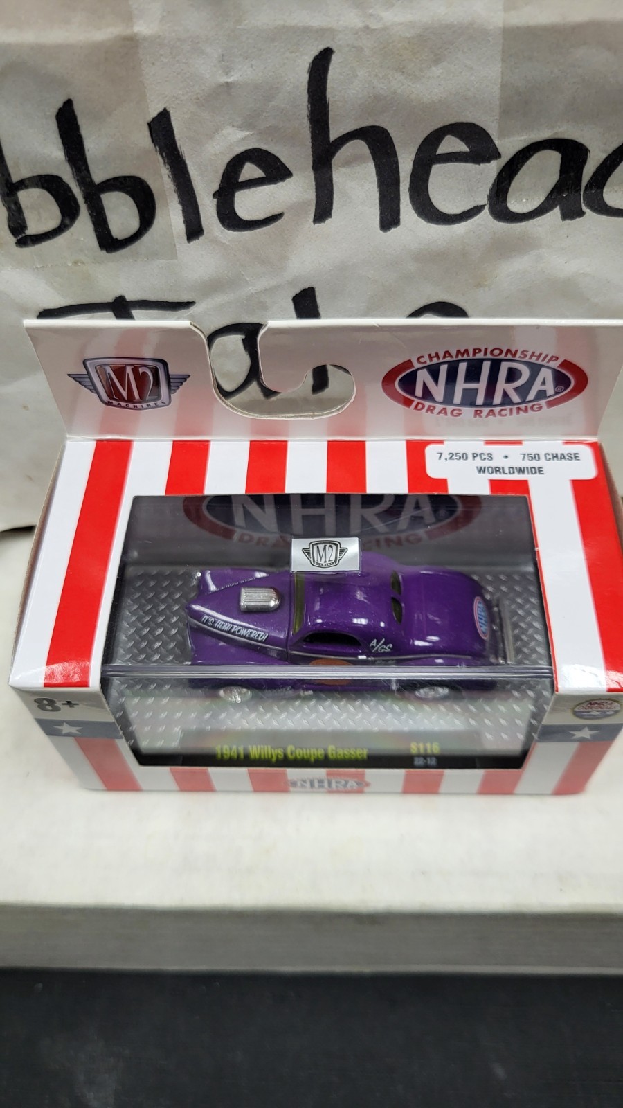 NIB 2023 1941 WILLYS COUPE GASSER PURPLE NHRA M2 MACHINES 1/64 TOY #S116 22-12