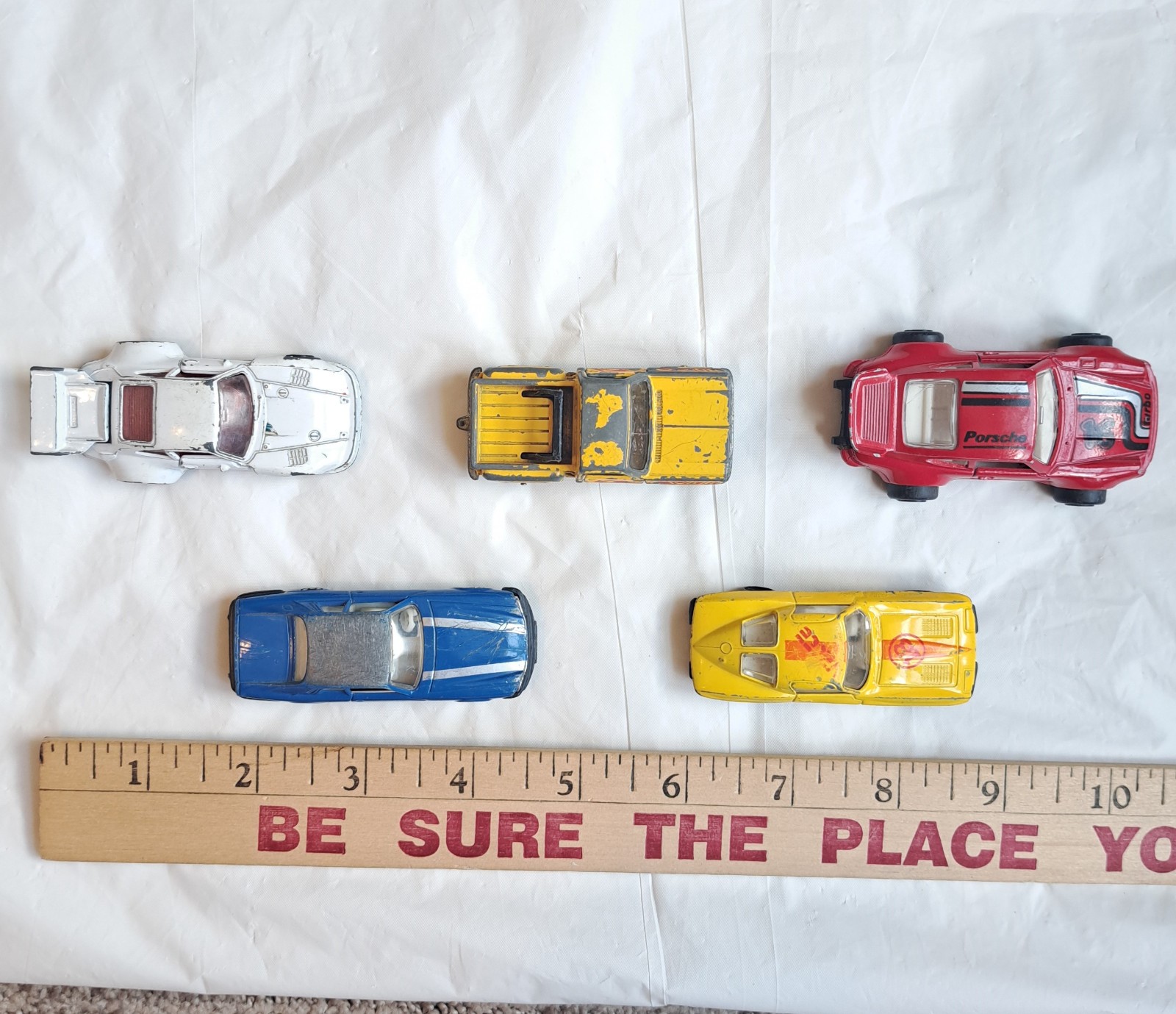 Vintage Lot of 5 Various Brands Cars Diecast 1:64 Mixed Models Loose Collection
