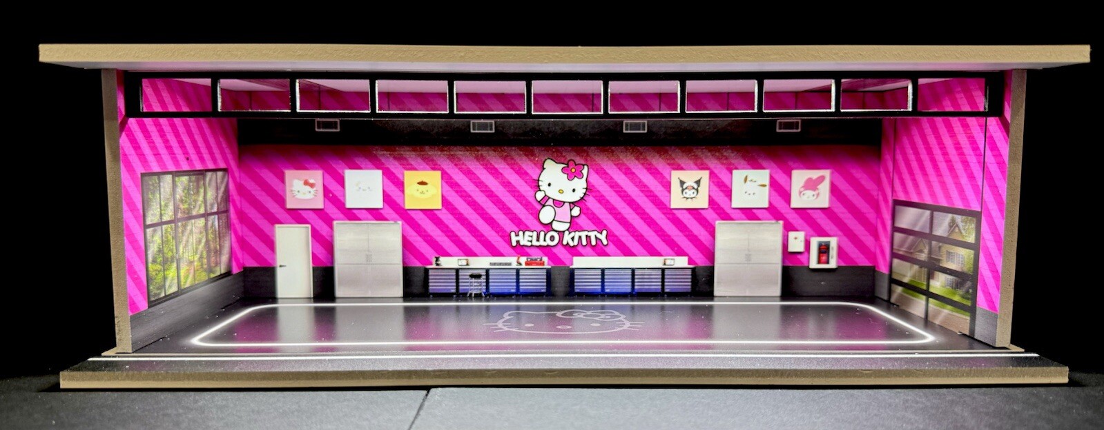Hello Kitty V2 Theme FOR Hot Wheels 1:64 Model Diorama Garage LED Lighting!
