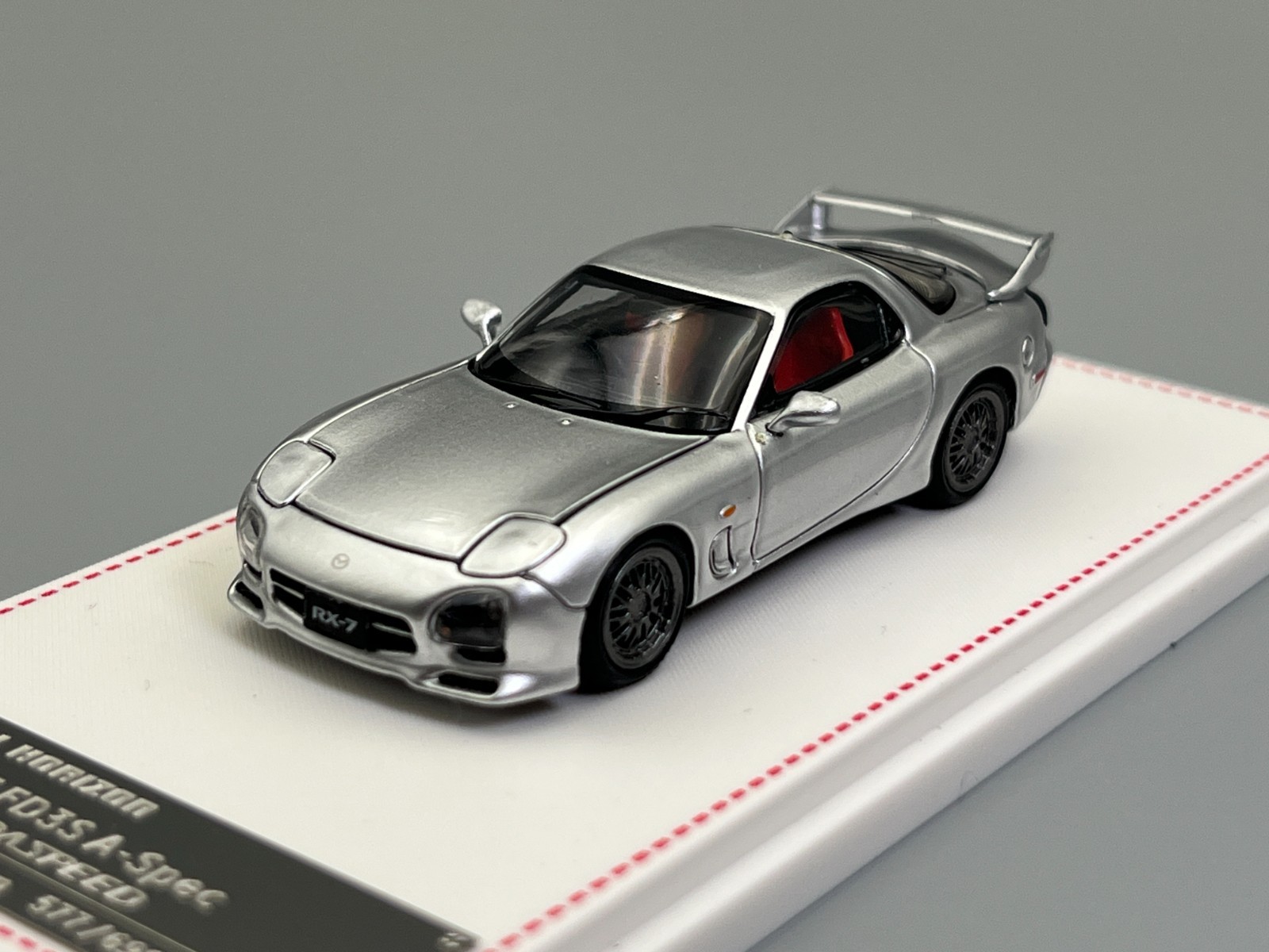 Mazda RX-7 FD3S A-Spec Mazdaspeed Silver Focal Horizon 1/64 scale with case
