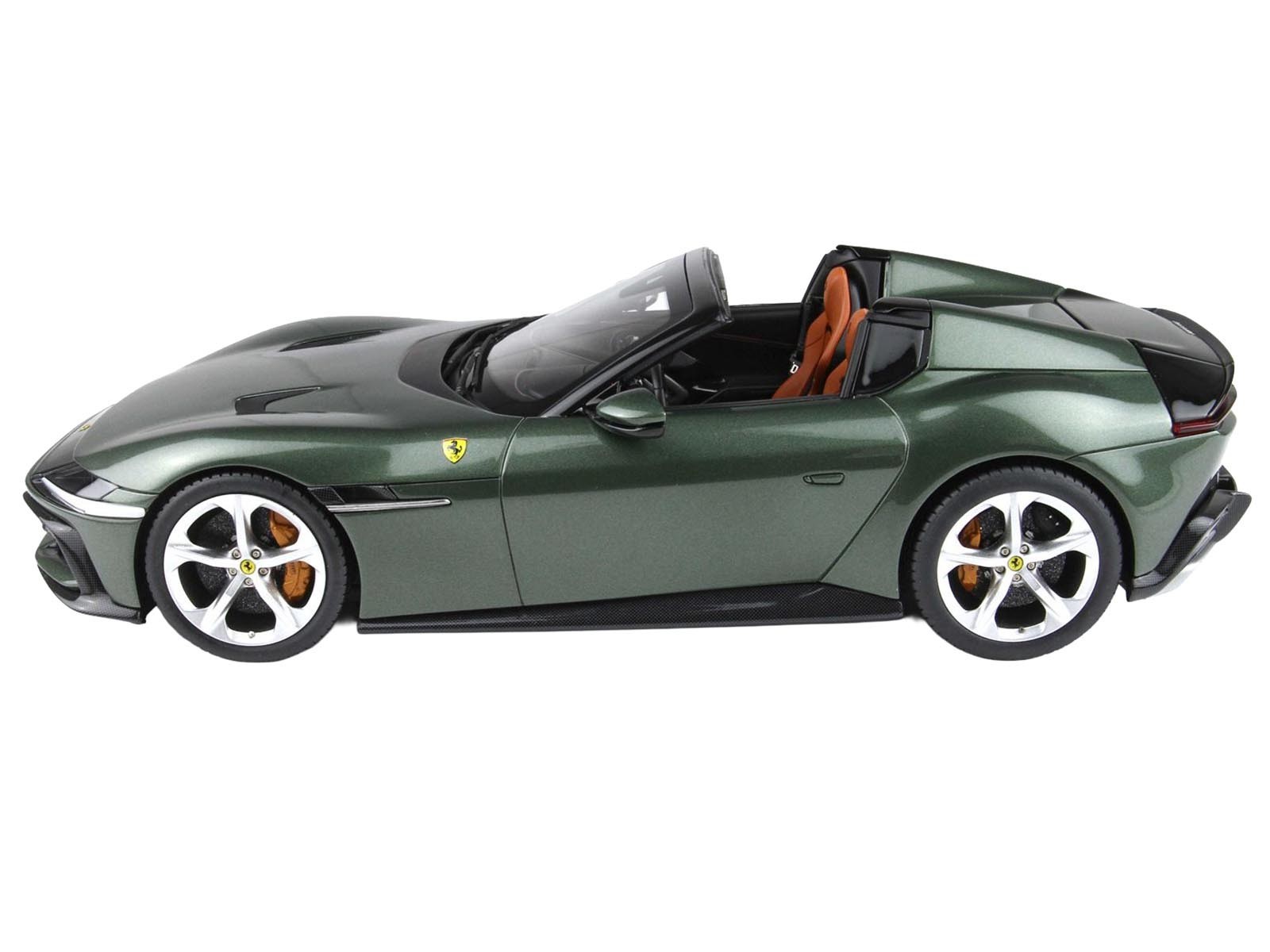FERRARI 12CILINDRI SPIDER TUSCANY GREEN & DISPLAY CASE 1/18 CAR BY BBR P18251 E