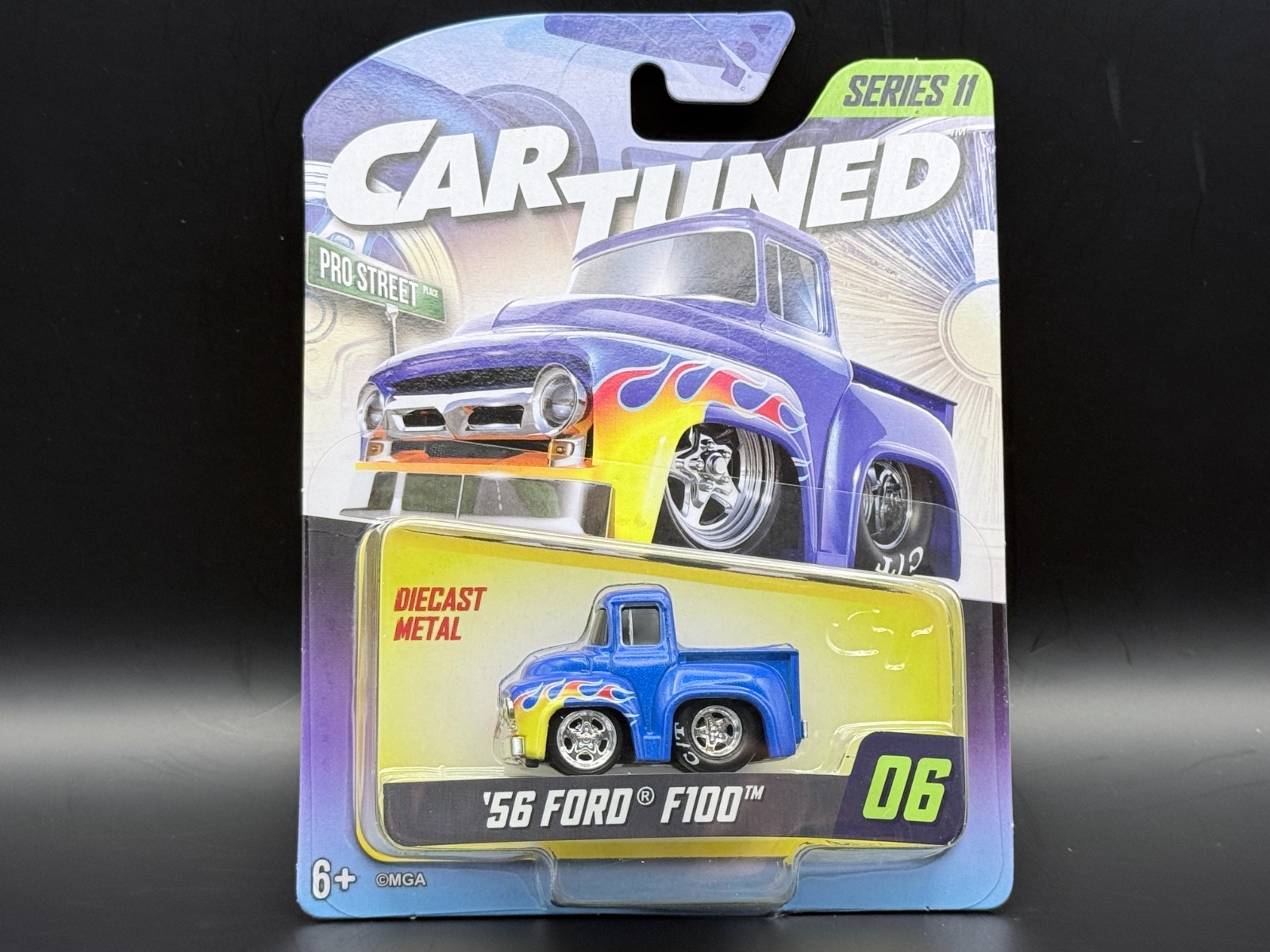 Cartuned 56 Ford F100 Blue with Flames Series 11 Mainline 2026 #06 1/64