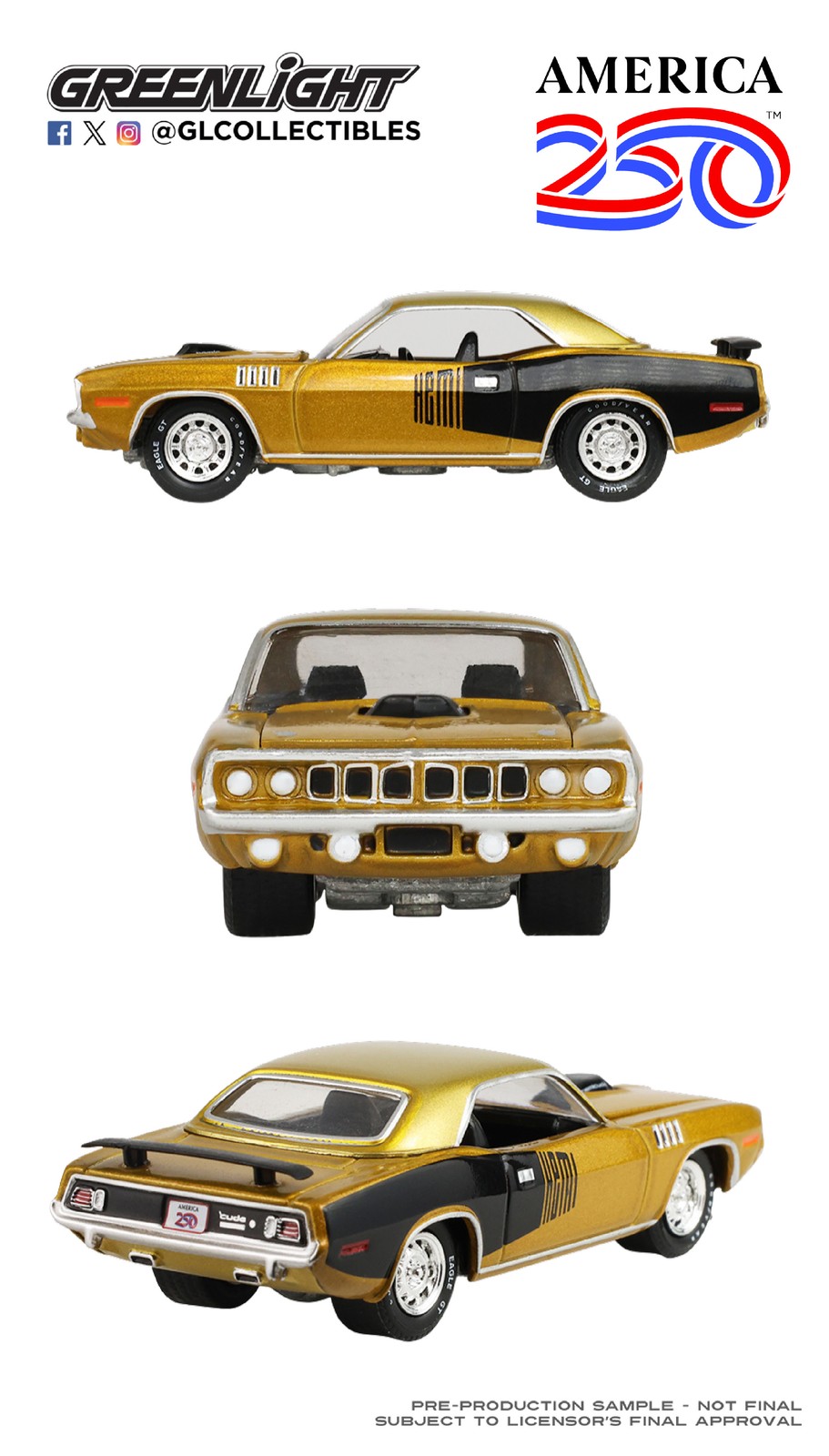Greenlight America 250th Anniversary 1971 Plymouth Hemi ‘Cuda 28180-D