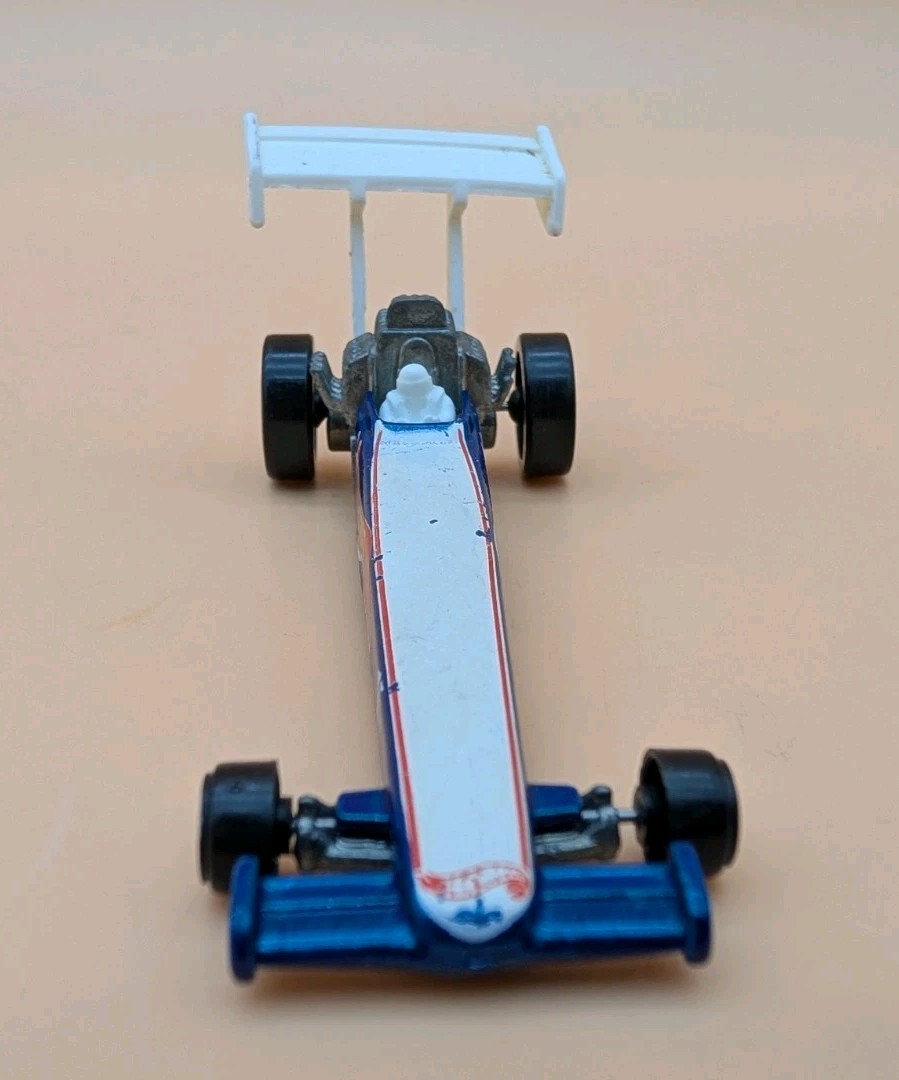 Hot Wheels Blue Race Team Dragster 1T/F w/5 Spoke Wheels Blue 1992 Malaysia