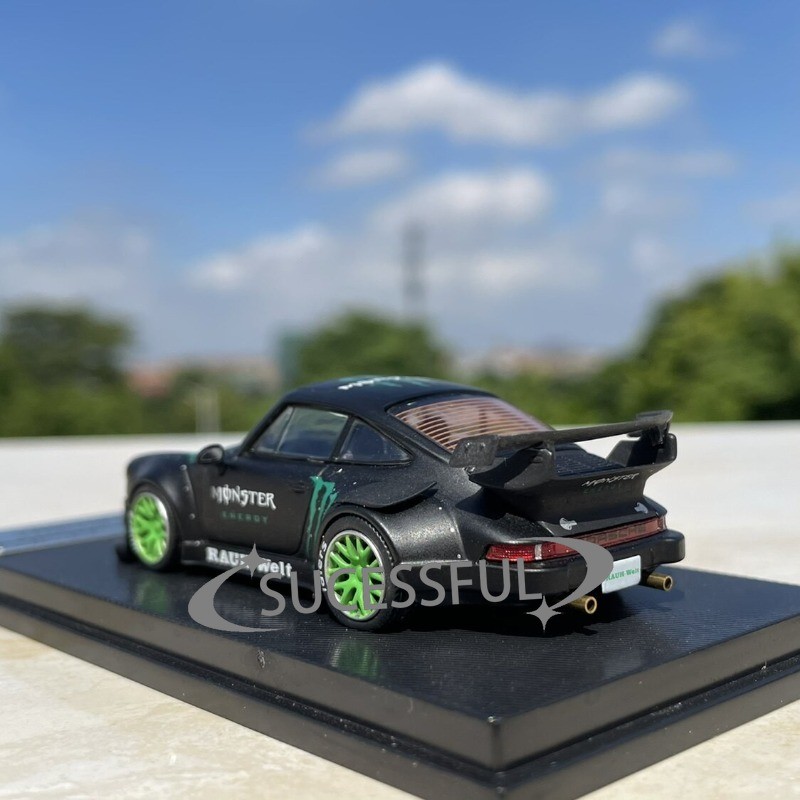 Black Green Monster Energy RWB 930 Porsche ModelCollect 1:64 Diecast NIB