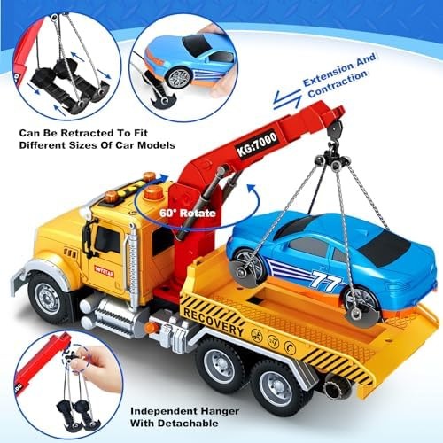 Kids Toys for 3 4 5 6 7 Years Old Boys, 15″ Large Tow Truck Toy, Friction Pow…