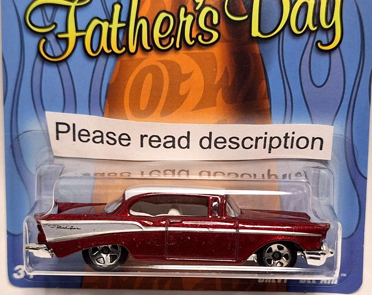 DAMAGED CARD Hot Wheels Father’s Day 1957 57 Chevy Bel Air Red LIMITED EDITION