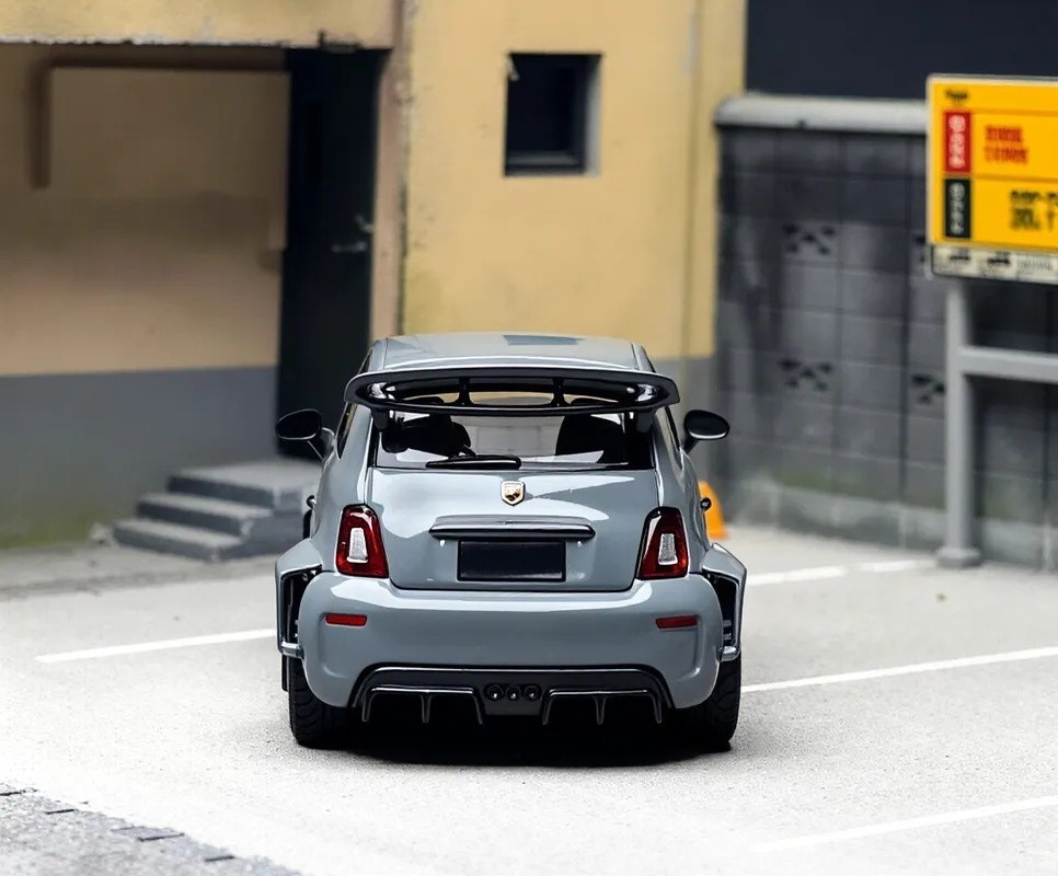 MINIGT 1:64 Gray Abarth 595 LB Works ABAS Sports Model Diecast Metal Car